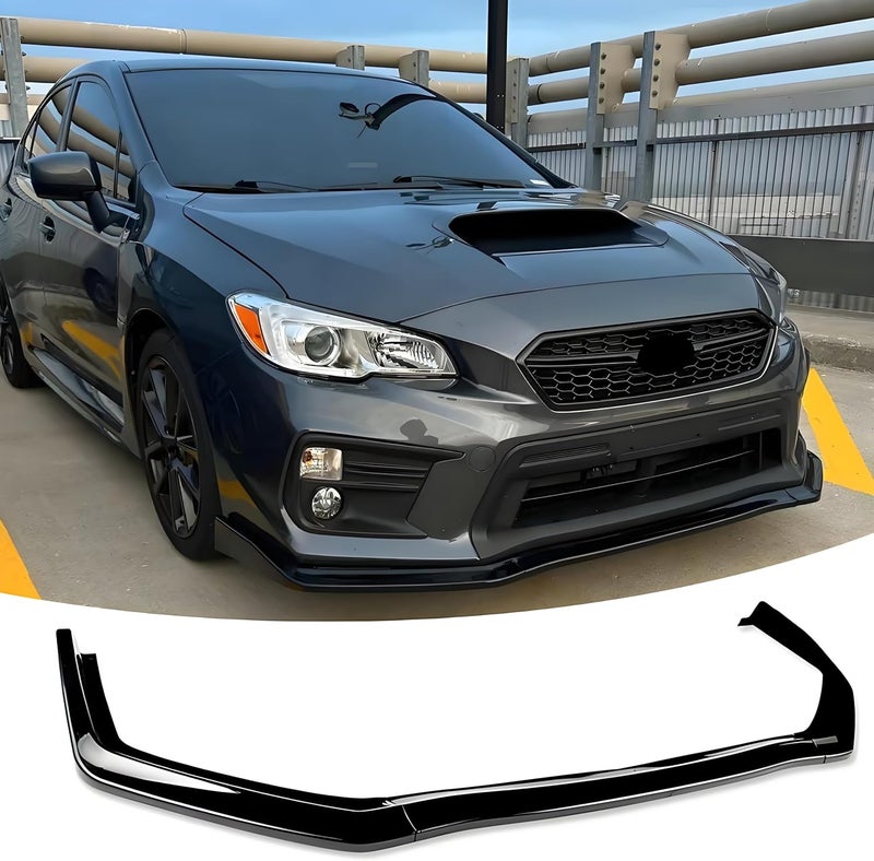 NeespoC Front Bumper Lip Splitter Spoiler Fit for Subaru WRX STI/Base/Premium/Limited Sedan 2015-2021, 15 16 17 18 19 20 21 Gloss Black 3pcs Accessories Air Chin Body Kit - Image 1